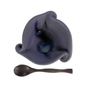 Hilborn Pottery Purple Ceramic Mustard Sauce Spread Relish Serving Dish Handmade